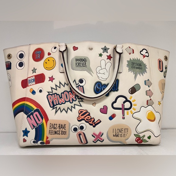 VERY Rare ❤️🔥AnYA HINDMarch LARGE LEATHER TOTE - Picture 3 of 12